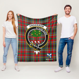 Anderson Of Arbrake Clan Badge Tartan Plaid Fleece Blanket
