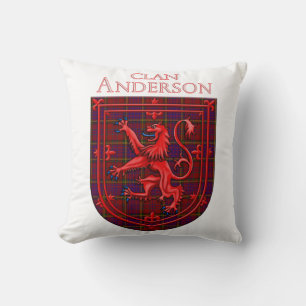 Anderson of Kinnedear Red Tartan Scottish Plaid Cushion