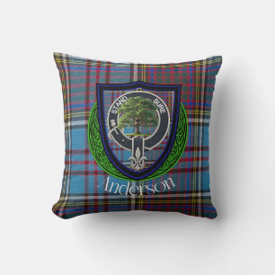 Anderson Scottish Clan Tartan Crest Cushion