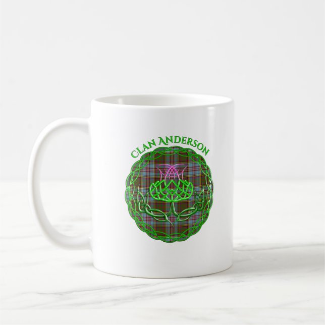 Anderson Scottish Tartan Celtic Thistle Coffee Mug (Left)