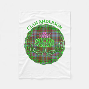 Anderson Scottish Tartan Celtic Thistle Fleece Blanket