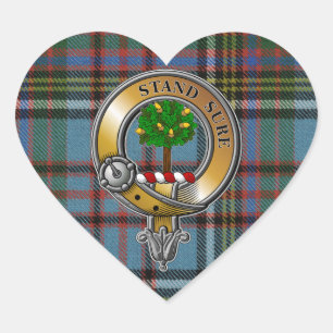 Anderson Tartan & Badge Heart Sticker