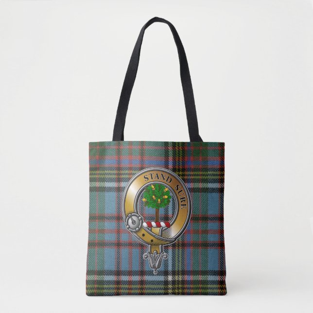 Anderson Tartan & Badge Tote Bag (Front)