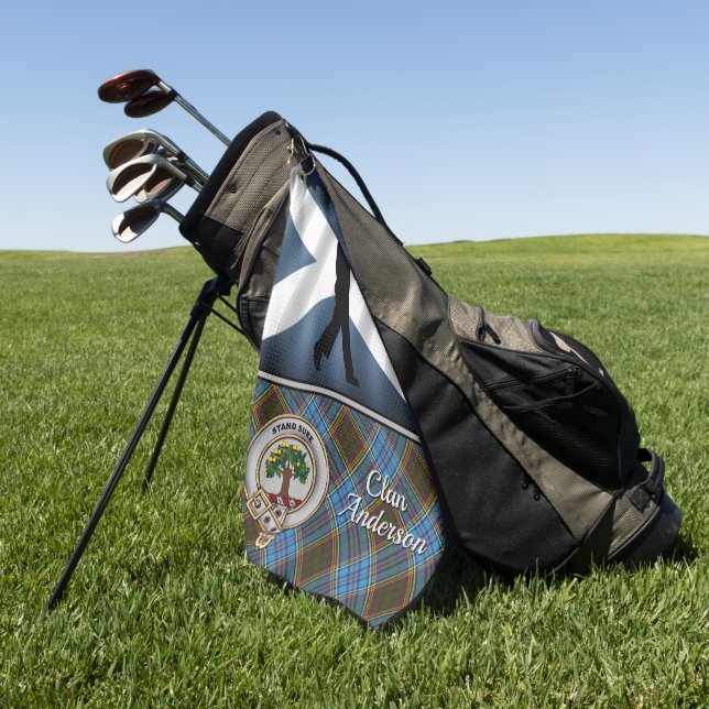 Anderson Tartan Golf Personalised (for him) Golf Towel (Green)