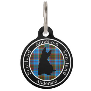 Anderson Tartan & Scottie Dog Personalised Pet Tag