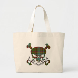 Anderson Tartan Skull Tote Bag