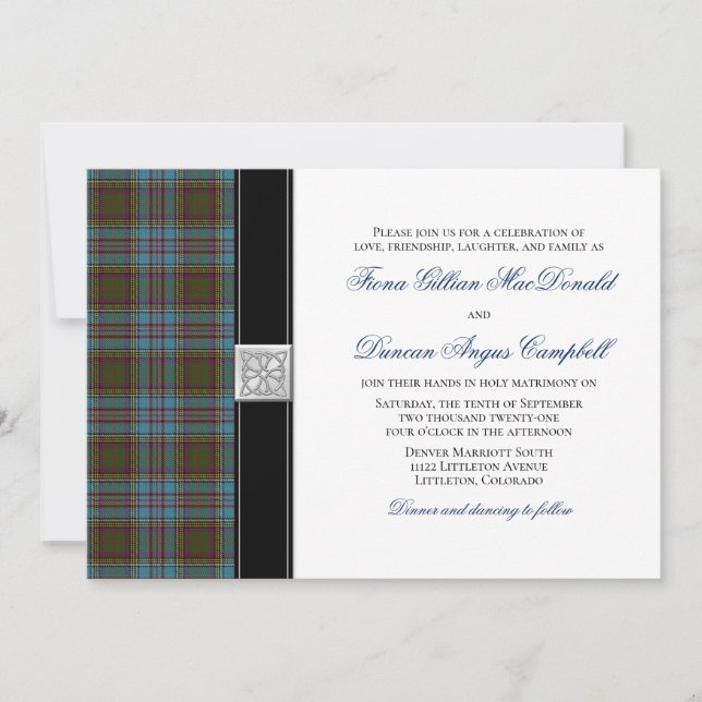 Anderson Tartan Wedding Invitation (Front)