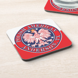 Anderson Texas Polish American Eagle Coaster