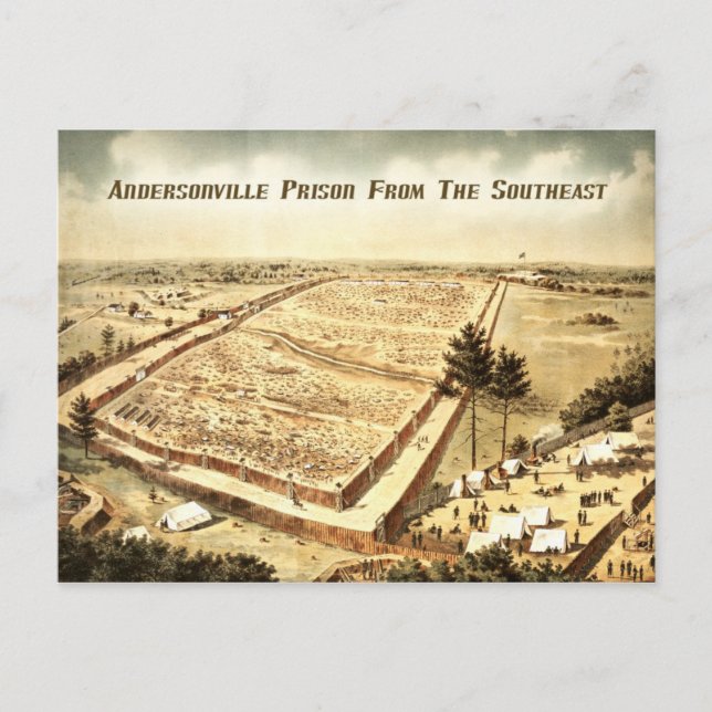 Andersonville Prison (Camp Sumter), aerial view Postcard (Front)
