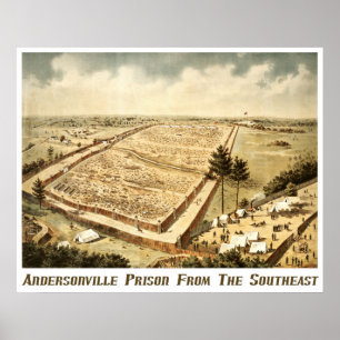 Andersonville Prison (Camp Sumter), aerial view Poster