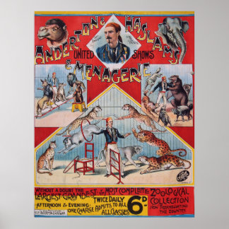 Anderton and Haslam's Menagerie, 1800's Poster