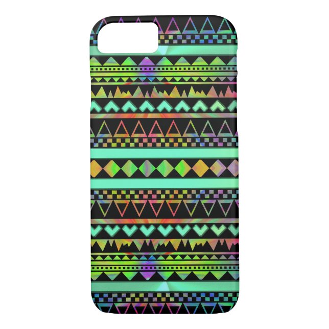 Andes Aztec Tribal Native Geometric Tie Die Neon Case-Mate iPhone Case (Back)