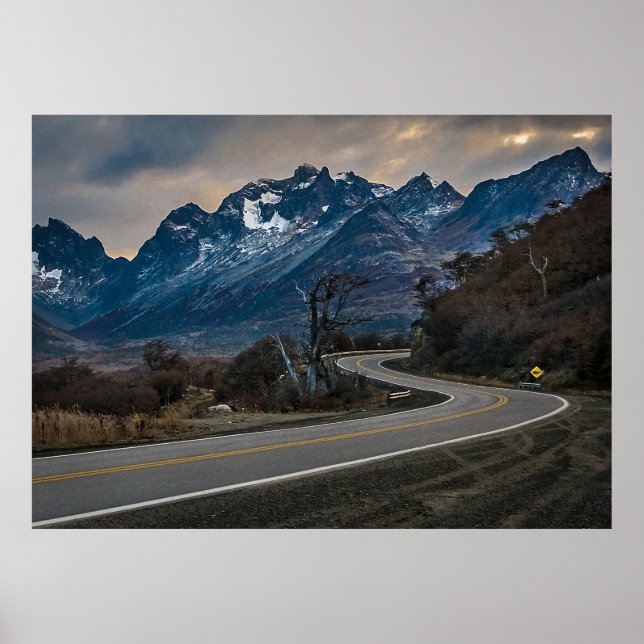 Andes Highway, Tierra del Fuego, Argentina Poster (Front)