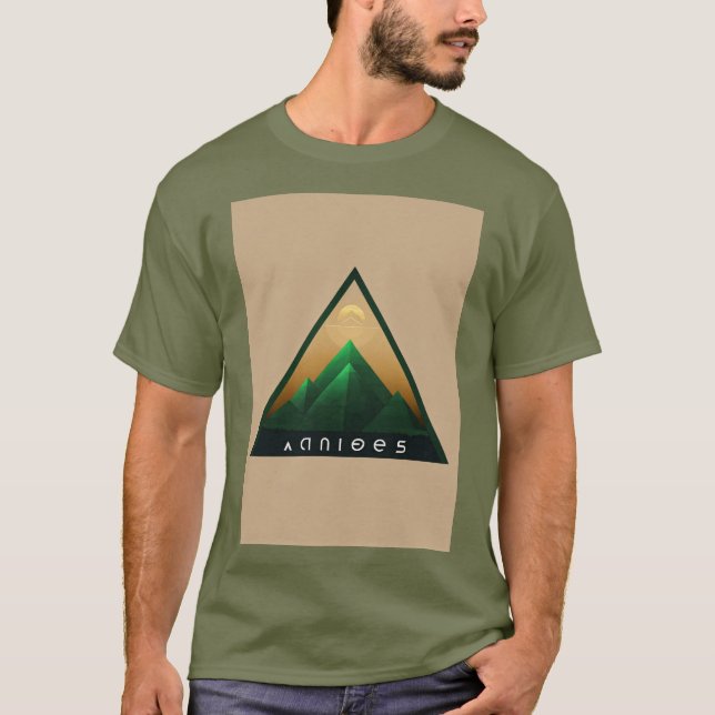 "Andes Mons Mountain Trio: Geometric Minimalist Lo T-Shirt (Front)