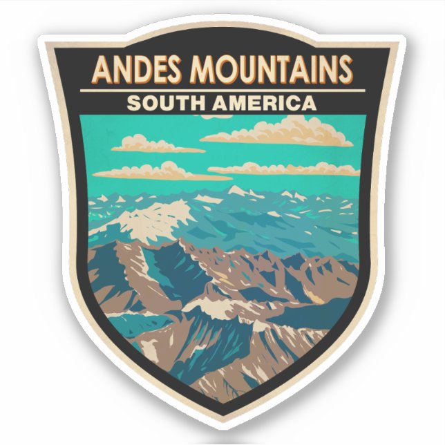 Andes Mountains South America Travel Art Vintage (Front)