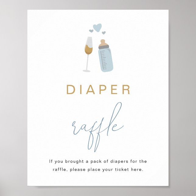 ANDI Blue Poppin' Bottles Baby Diaper Raffle Game  Poster (Front)