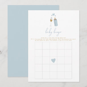 ANDI Blue Poppin' Bottles Baby Shower Bingo Game Invitation