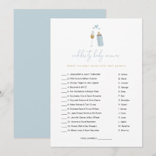 ANDI Blue Poppin' Bottles Celebrity Baby Name Game Invitation