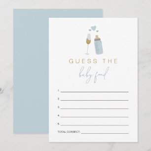 ANDI Blue Poppin' Bottles Guess the Baby Food Game Invitation