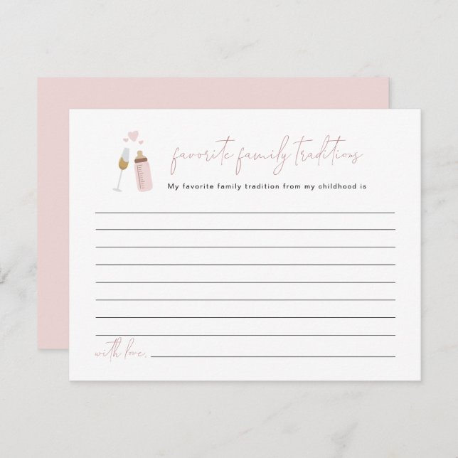 ANDI Dusty Rose Poppin Bottles Family Traditions Enclosure Card (Front/Back)