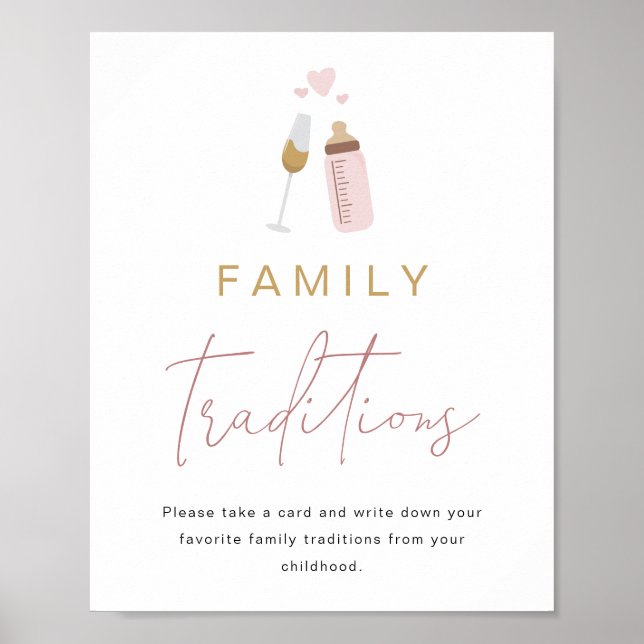 ANDI Pink Poppin' Bottles Family Traditions Sign (Front)