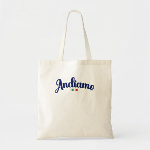  Andiamo Let'S Go To Italy Italian Travel Navy Scr Tote Bag