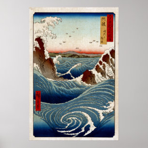 Andō Hiroshige Naruto Whirlpool, Awa Province Poster