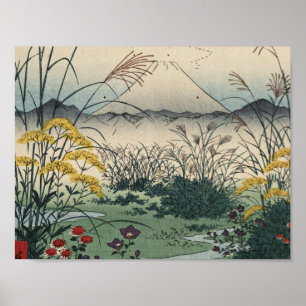 Ando Hiroshige - Otsuki Fields in Kai Province Poster