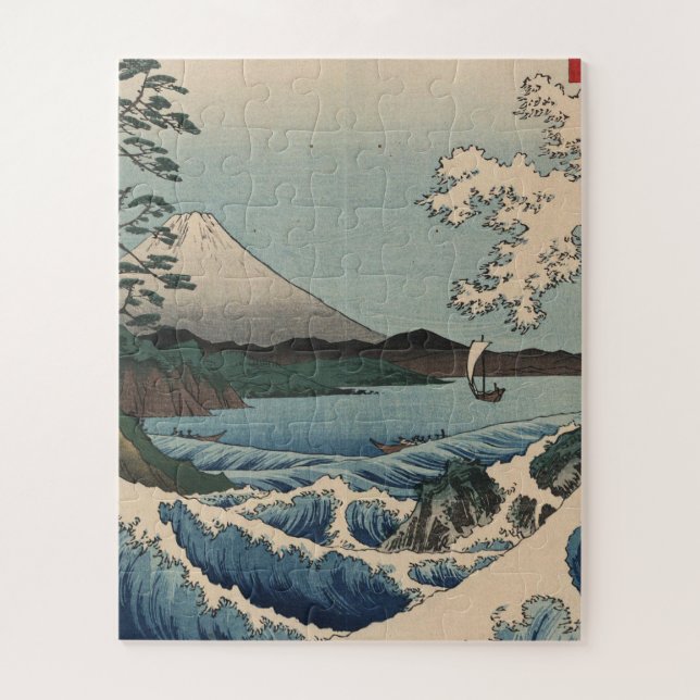 Ando Hiroshige - Sea at Satta in Suruga Province Jigsaw Puzzle (Vertical)