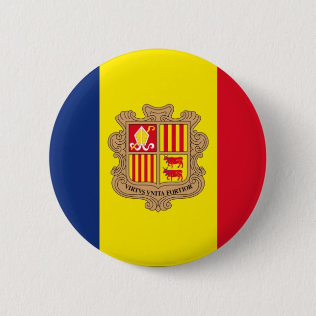 Andorra 6 Cm Round Badge (Front)