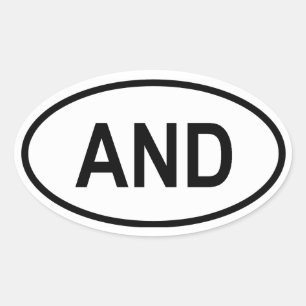 Andorra "AND" Oval Sticker