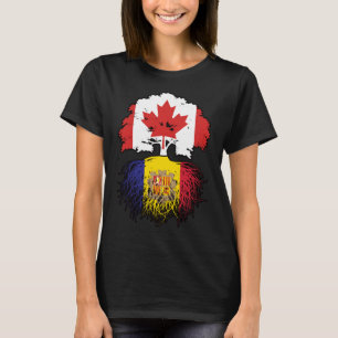 Andorra Andorran Canadian Canada Tree Roots Flag T-Shirt