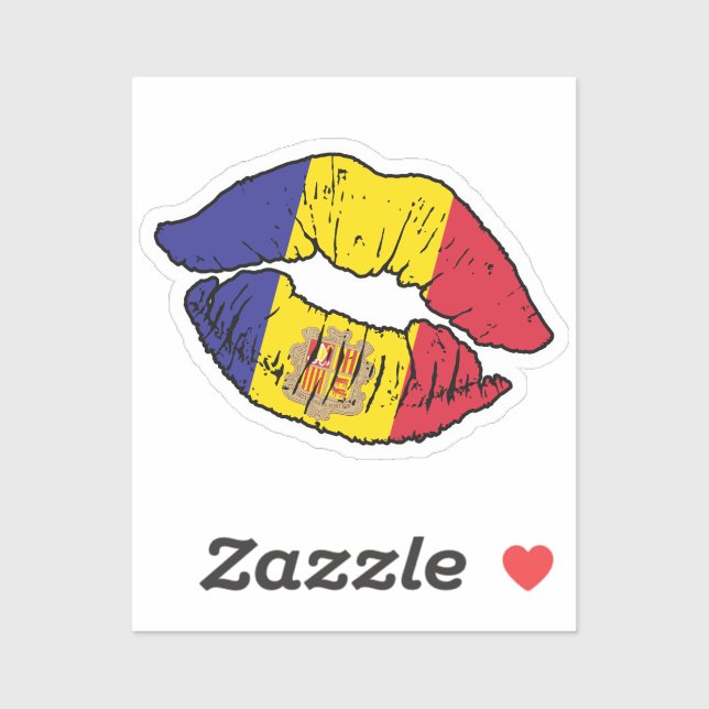 Andorra Andorran Lipstick Love Flag (Sheet)