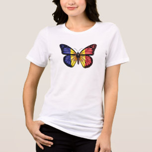 Andorra butterfly monarch flag Tri-Blend shirt