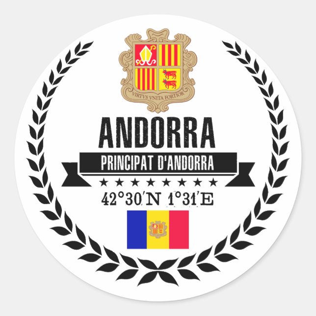 Andorra Classic Round Sticker (Front)