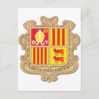 Andorra coat of arm postcard