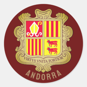 Andorra coat of arms classic round sticker