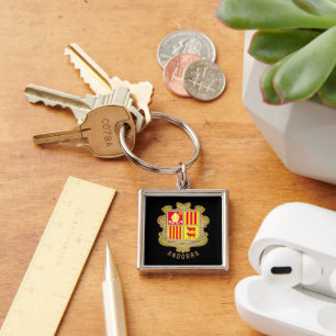 Andorra coat of arms key ring