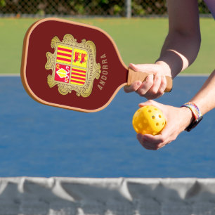 Andorra coat of arms pickleball paddle
