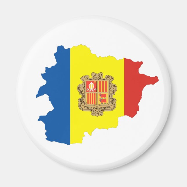 andorra country flag map shape symbol silhouette magnet (Front)