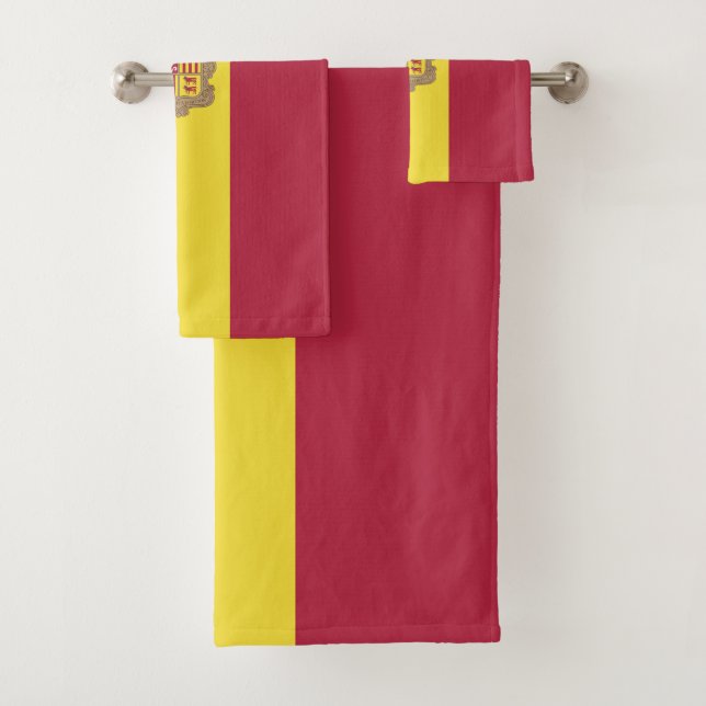 Andorra flag bath towel set (Insitu)