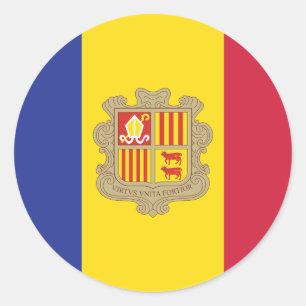 Andorra Flag Classic Round Sticker