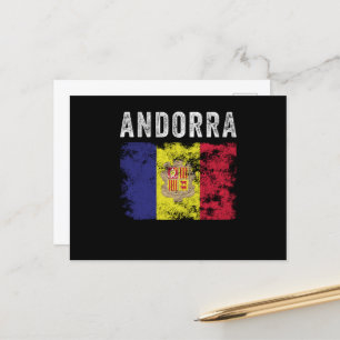 Andorra Flag Distressed - Andorran Flag Postcard
