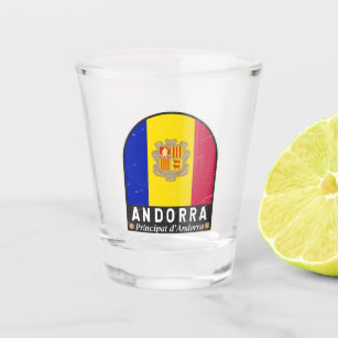 Andorra Flag Emblem Distressed Vintage  Shot Glass