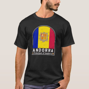 Andorra Flag Emblem Distressed Vintage T-Shirt
