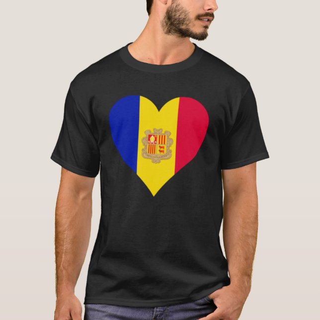 Andorra Flag Heart Andorra  Love Andorra T-Shirt (Front)