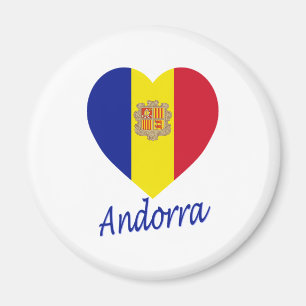Andorra Flag Heart Magnet