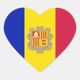 Andorra Flag Heart Sticker