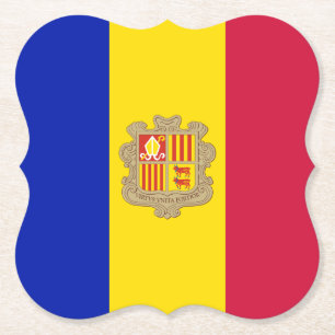 Andorra Flag Paper Coaster