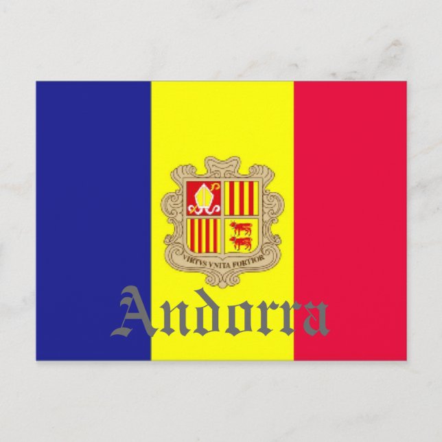 Andorra flag postcard (Front)